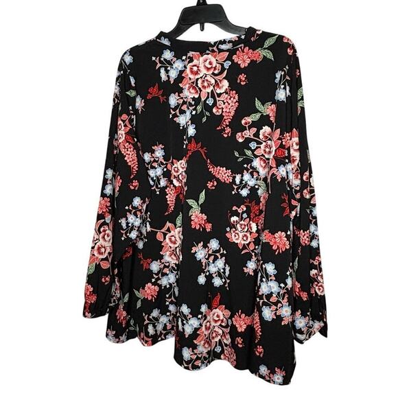 Lane Bryant Long Sleeve Flowy Multicolored Floral Blouse Top Size 26/28 Plus - Picture 2 of 11